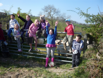 Children on gate